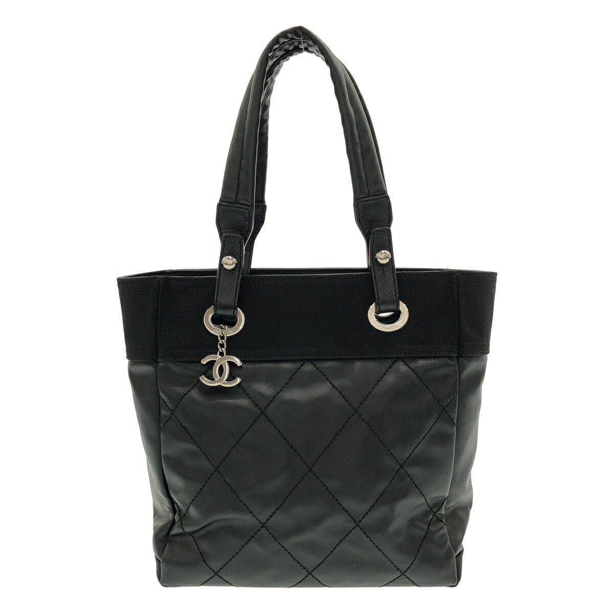 【最大限度15％OFF引き換え証】CHANEL シャネル パリビアリッツPM 黒いこと トートバッグ【中古】