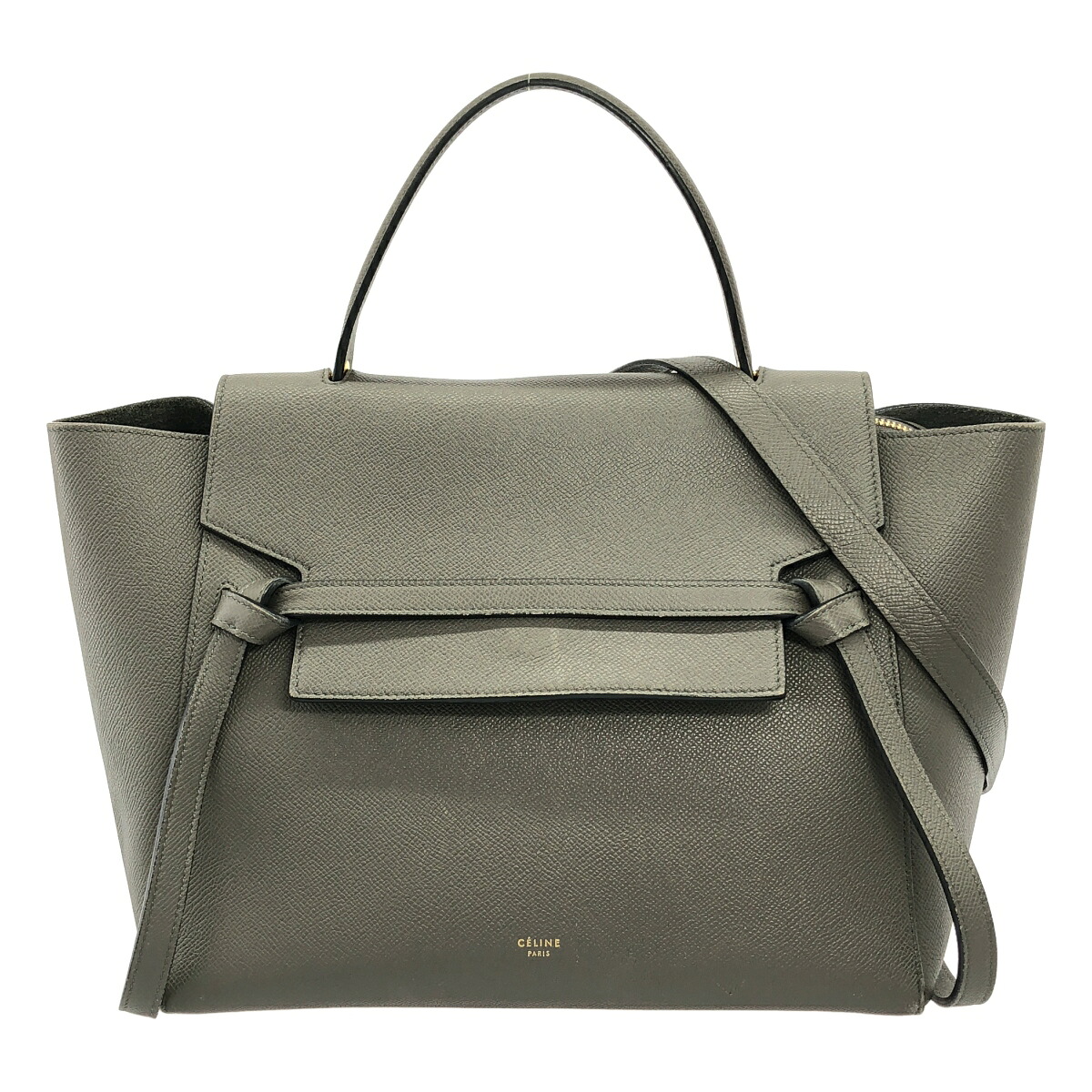 【3日間返品可】CELINE セリーヌ ベルトバッグミニ グレー 2WAYバッグ【中古】｜カエセル
