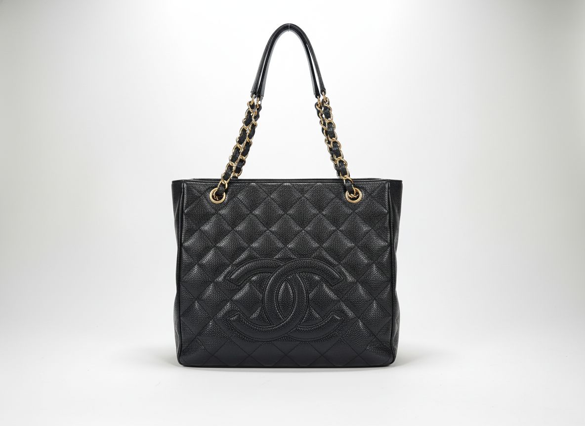 【最大限度15％OFF引き換え証】CHANEL シャネル チェーントートバッグ 黒いこと トートバッグ【中古】
