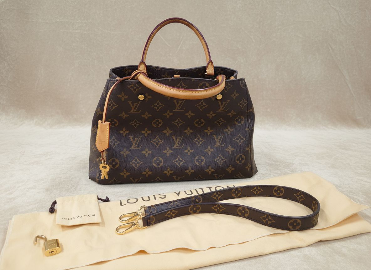 【最大限度15％OFF引き換え証】LOUIS VUITTON ルイ・ヴィトン モンテーニュMM 赤銅色 2WAY御徒面子【中古】