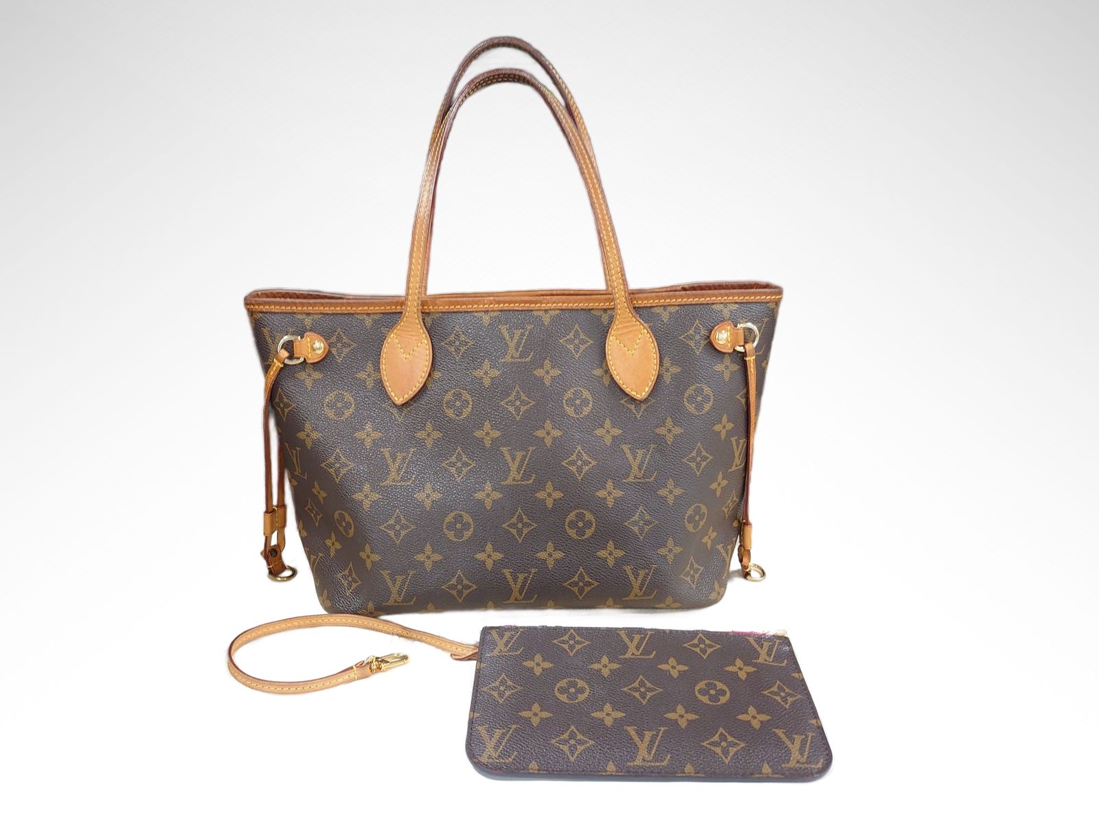 【最大限度15％OFFクーポン券】LOUIS VUITTON ルイ・ヴィトン ネヴァーフルPM 赤銅色 トートバッグ【中古】