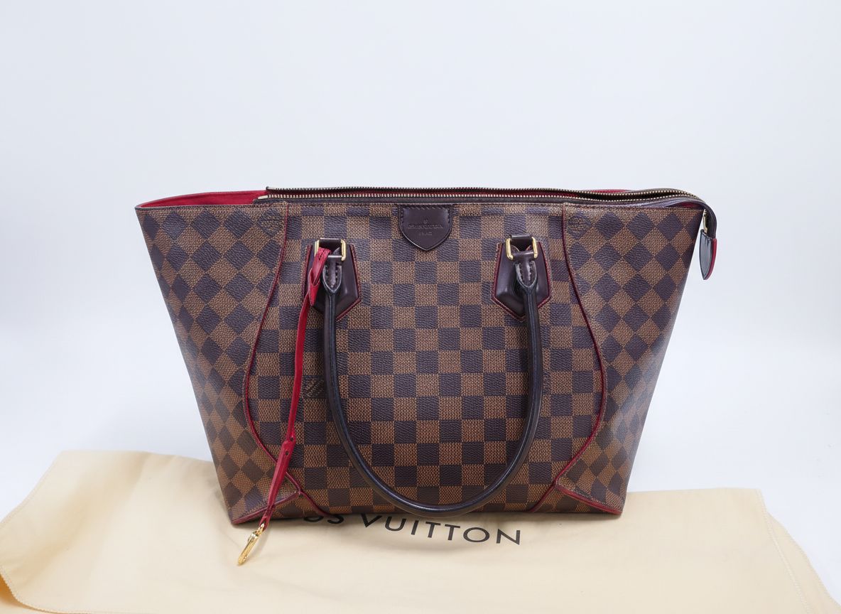 【最大限度15％OFFクーポン券】LOUIS VUITTON ルイ・ヴィトン カイサトートMM 赤銅色/赤いこと トートバッグ【中古】