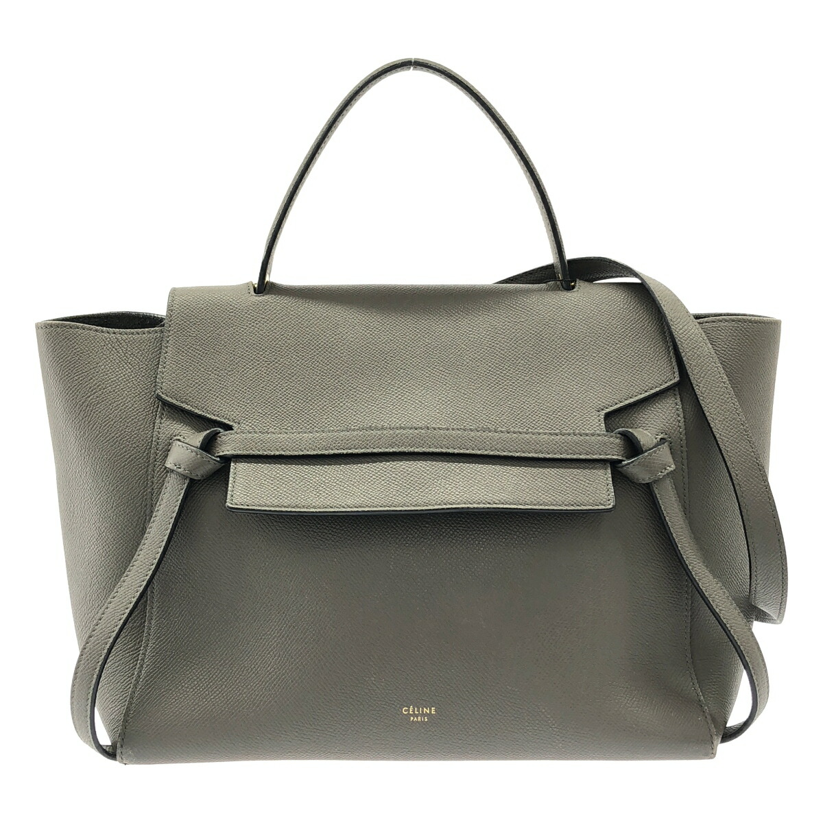【最大限度15％OFF引き換え証】CELINE セリーヌ ベルトバッグミニ 薄墨色 2WAY御徒面子【中古】