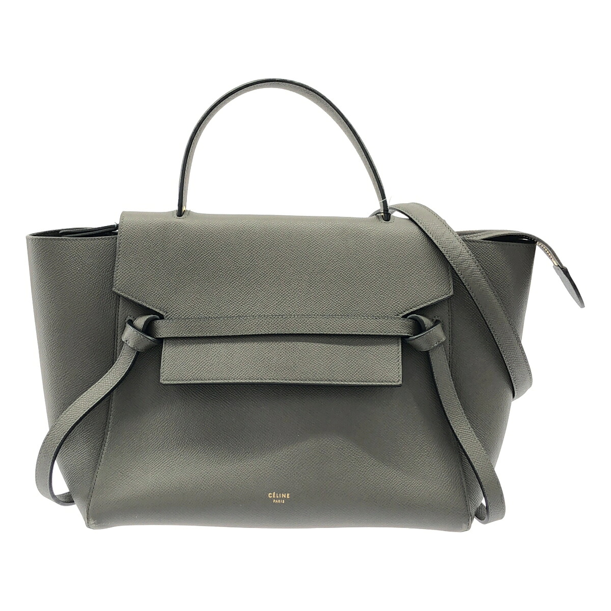 【最大限度15％OFF引き換え証】CELINE セリーヌ ベルトバッグミニ 薄墨色 2WAY御徒面子【中古】