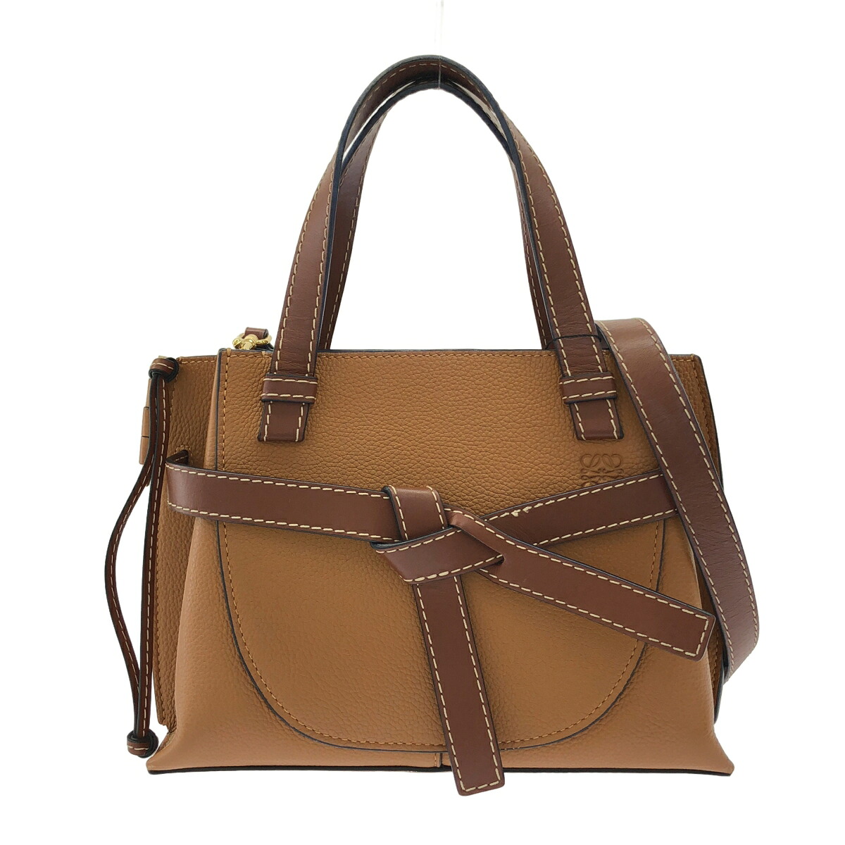 【3日間返品可】LOEWE ロエベ ゲートトップハンドルミニ ブラウン 2WAYバッグ【中古】｜カエセル