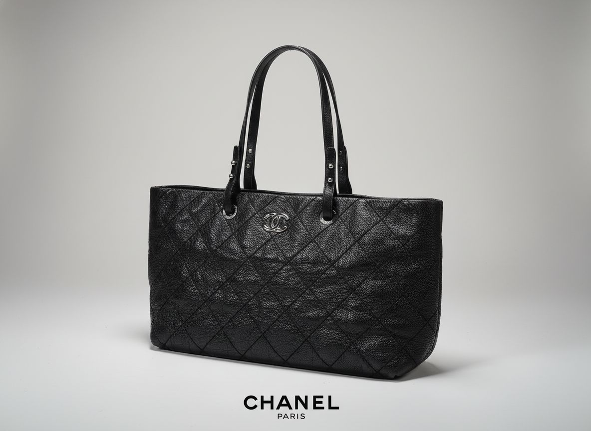 CHANEL シャネル オンザロード 黒いこと トートバッグ【中古】