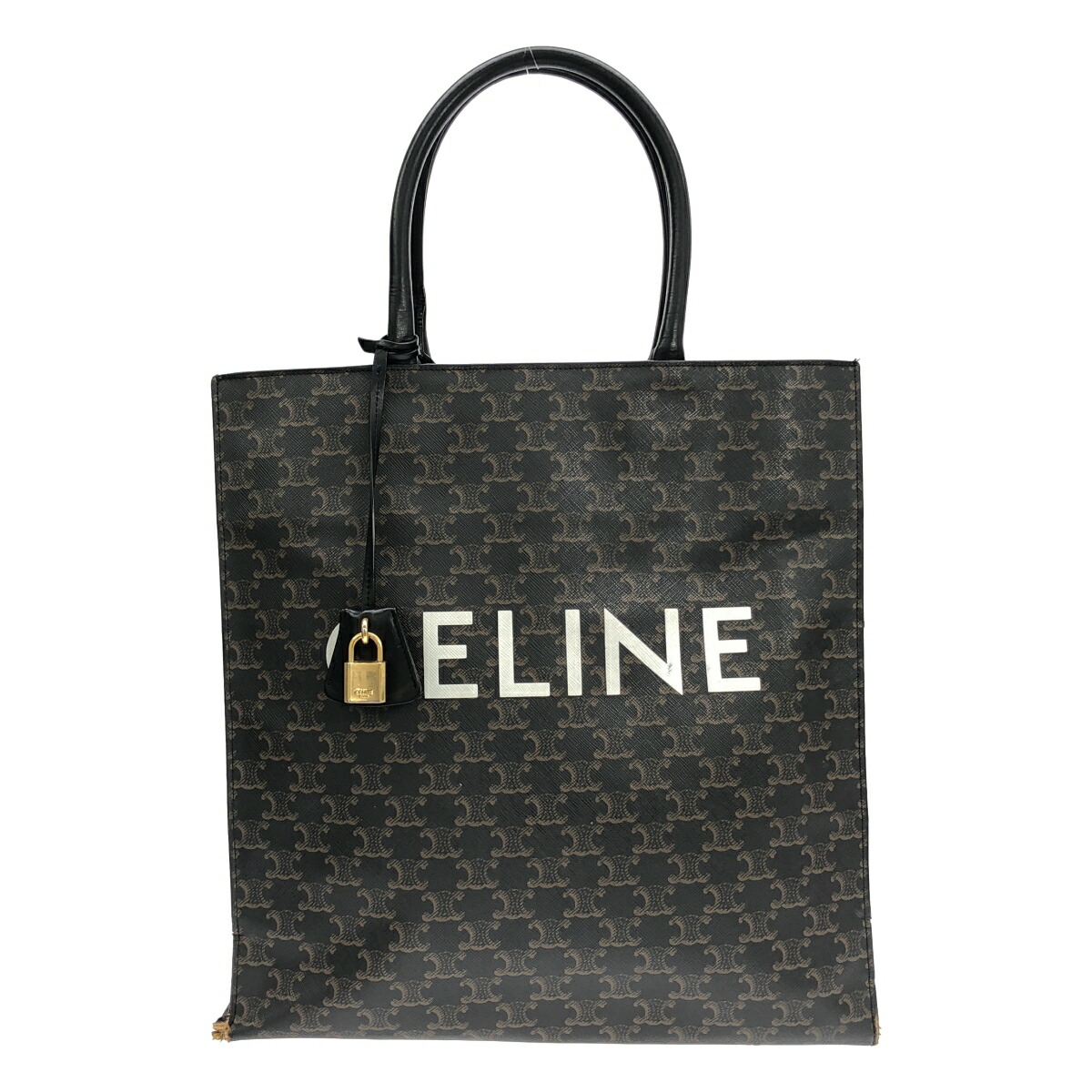 CELINE セリーヌ バーティカルカバ 赤銅色/黒いこと ハンドバック【中古】