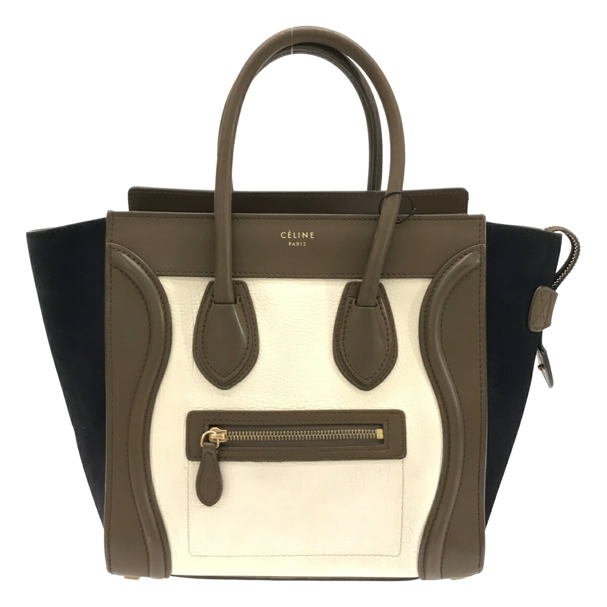 CELINE セリーヌ マイクロショッパー 赤銅色/白いこと/青碧 ハンドバック【中古】