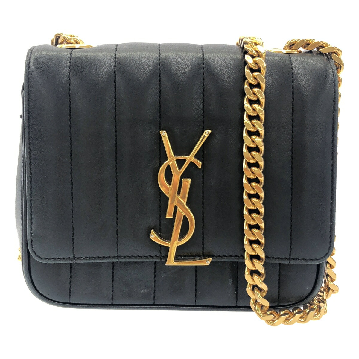 【最大限度15％OFF引き換え証】SAINT LAURENT サンローラン ヴィッキー 黒いこと ショルダーバッグ【中古】