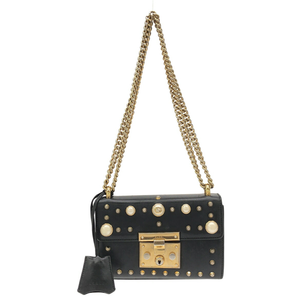 【最大限度15％OFFクーポン券】GUCCI グッチ パドロック 黒いこと ショルダーバッグ【中古】