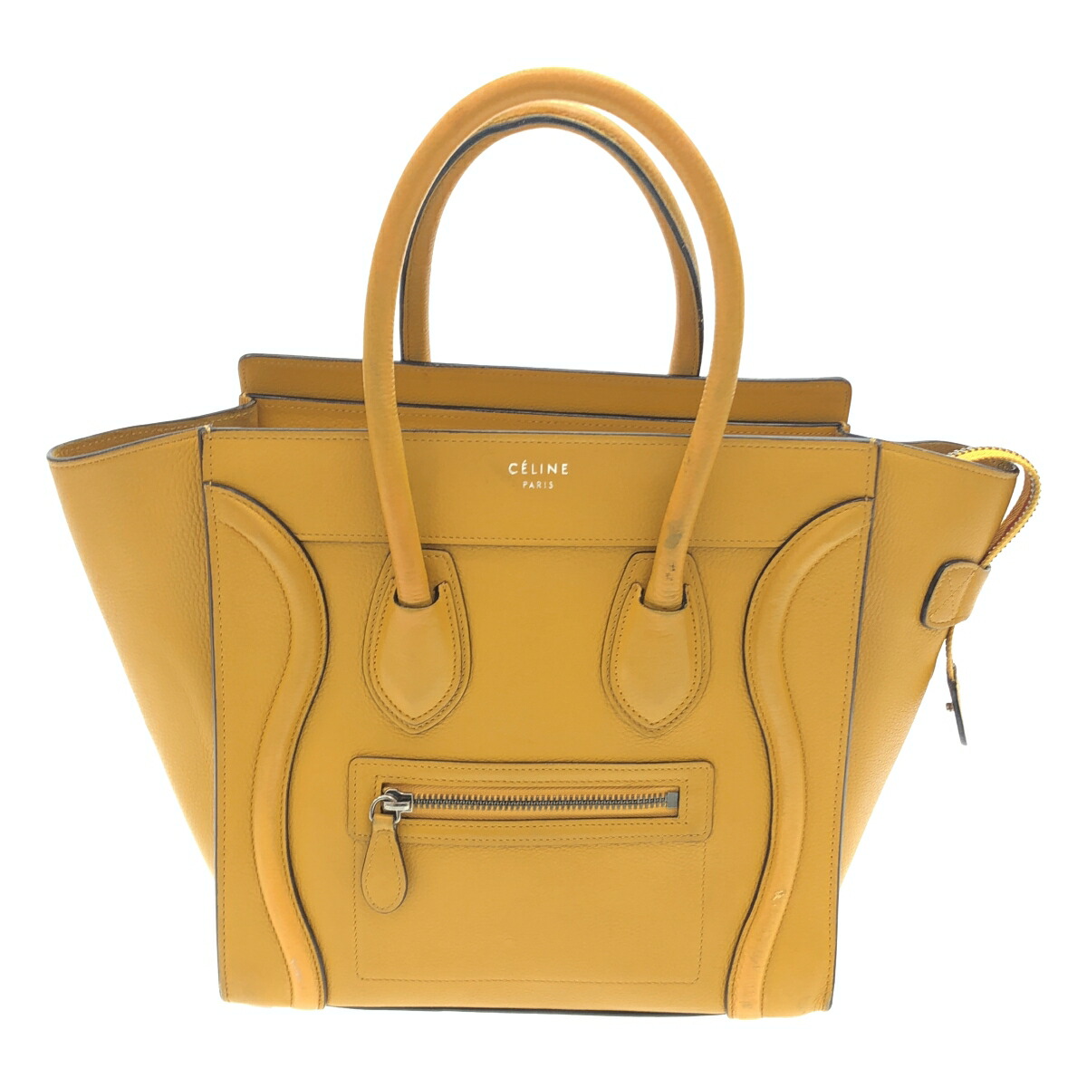 CELINE セリーヌ マイクロショッパー 黄色 ハンドバック【中古】