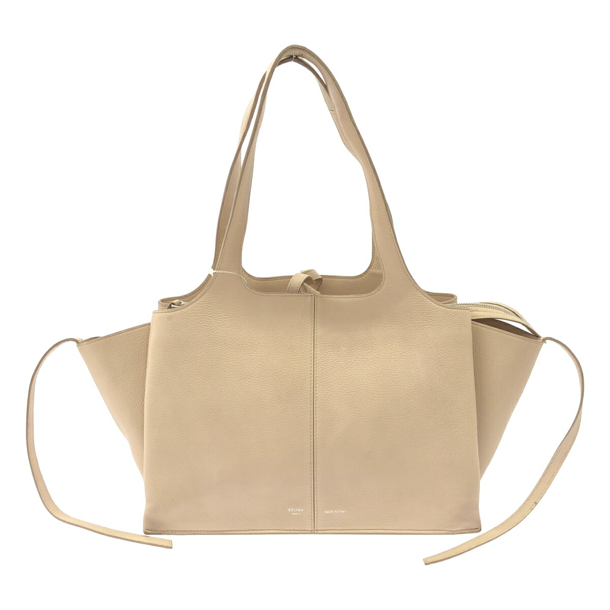 CELINE セリーヌ トリフォルドスモール ベージュ トートバッグ【中古】