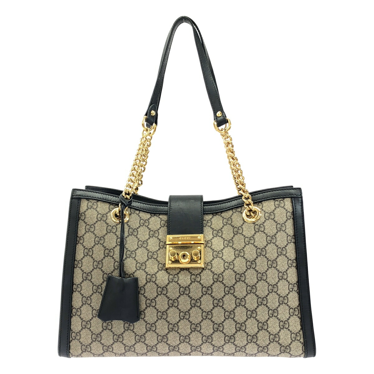 GUCCI グッチ パドロック 黒いこと/ベージュ ショルダーバッグ【中古】