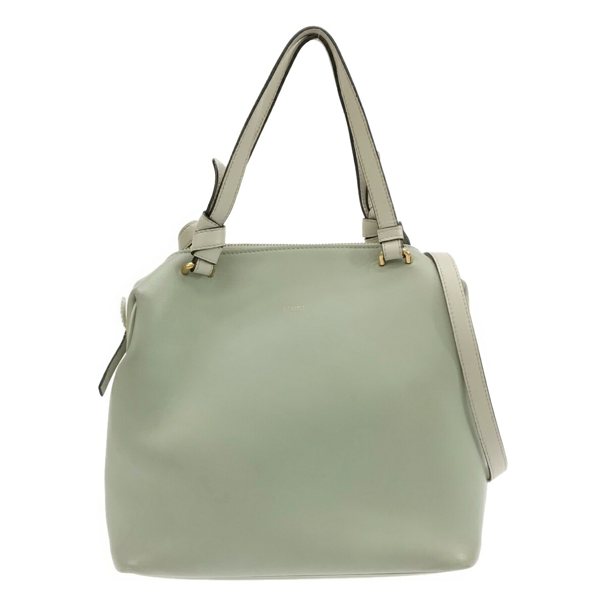 CELINE セリーヌ スモールソフトキューブ 緑であること 2WAY御徒面子【中古】