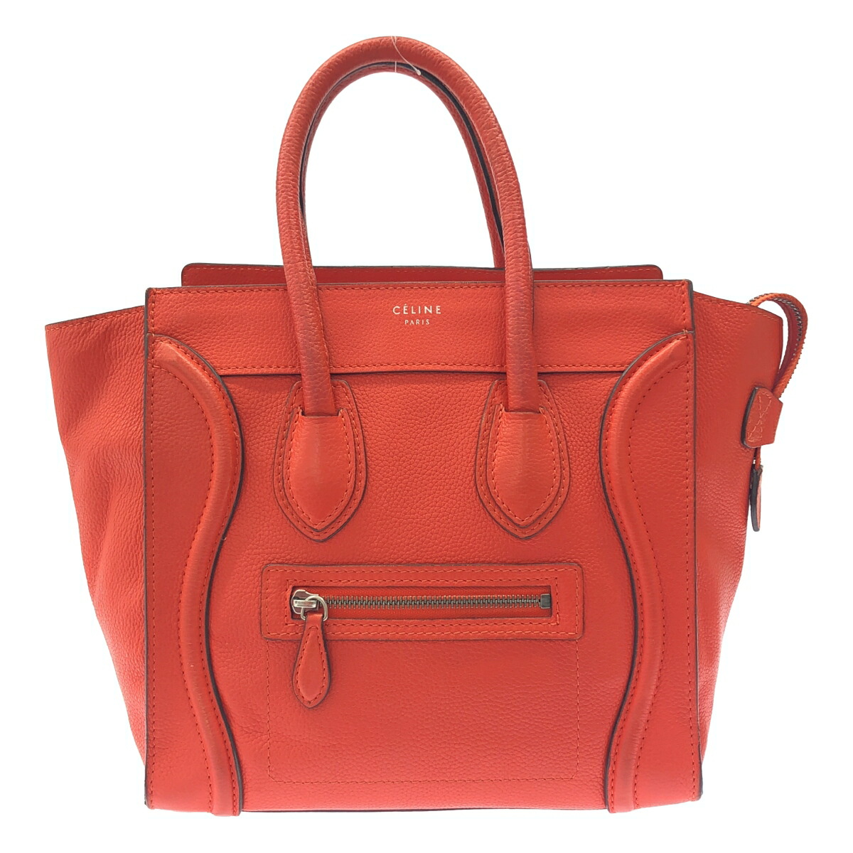 CELINE セリーヌ マイクロショッパー オレンジ色 ハンドバック【中古】