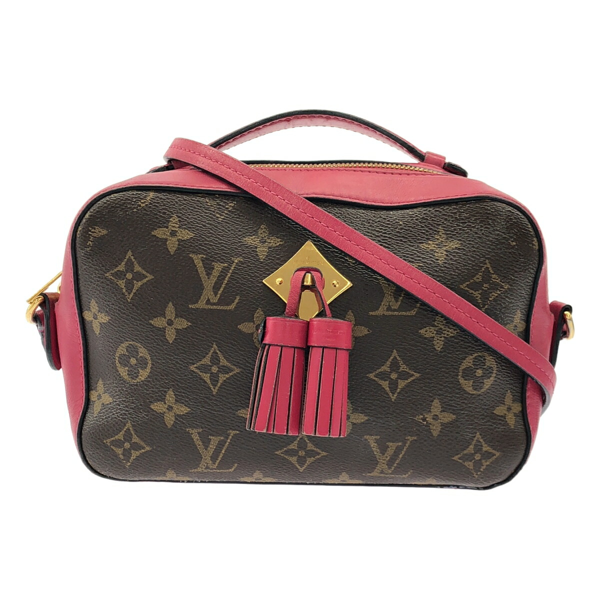 【最大限度15％OFF引き換え証】LOUIS VUITTON ルイ・ヴィトン サントンジュ 赤銅色/サクラ色 ショルダーバッグ【中古】
