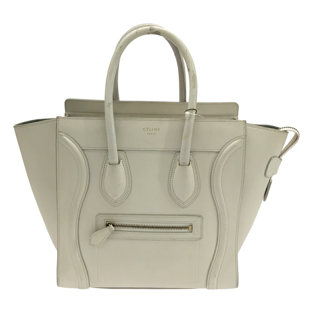 CELINE セリーヌ マイクロショッパー 白いこと ハンドバック【中古】