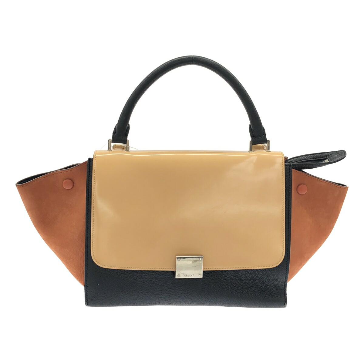 【最大限度15％OFF引き換え証】CELINE セリーヌ トラペーズ 赤銅色/ベージュ/余分の物 2WAY御徒面子【中古】