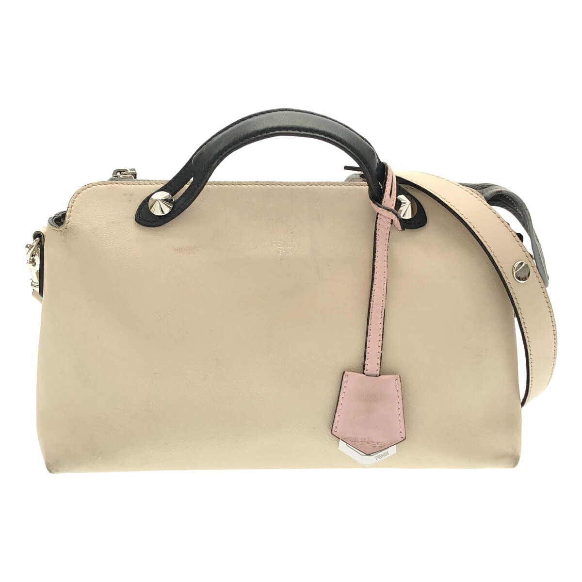 【最大限度15％OFF引き換え証】FENDI フェンディ バイザウェイミディアム 白いこと/さくら色/青碧/余分の物 2WAY御徒面子【中古】