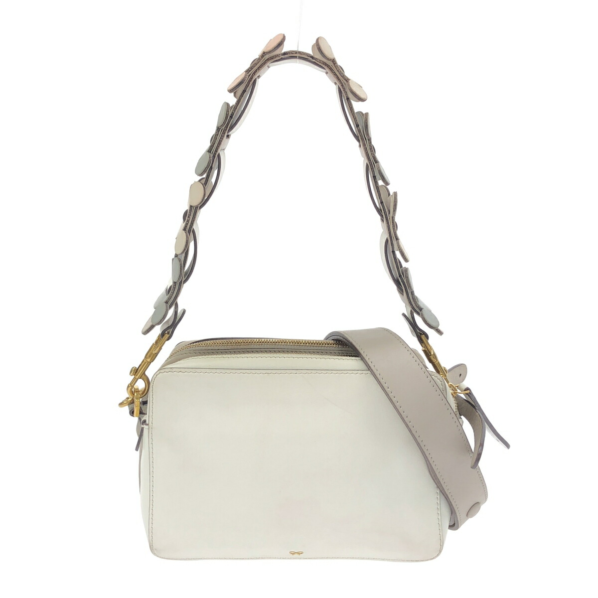 ANYA HINDMARCH アニヤ ハインド行進曲 ショルダーバッグ 白いこと ショルダーバッグ【中古】
