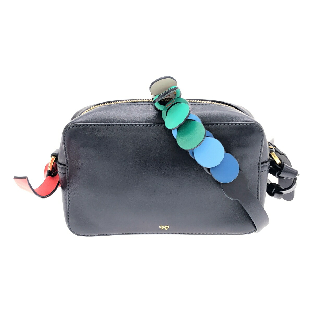 【最大限度15％OFF引き換え証】ANYA HINDMARCH アニヤ ハインド行進曲 ショルダーバッグ 青色 ショルダーバッグ【中古】