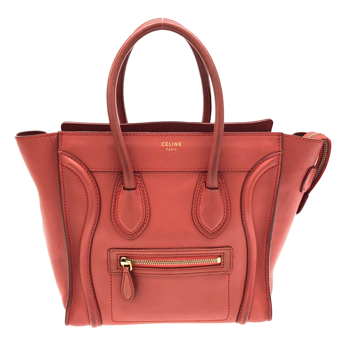 CELINE セリーヌ マイクロショッパー オレンジ色 ハンドバック【中古】
