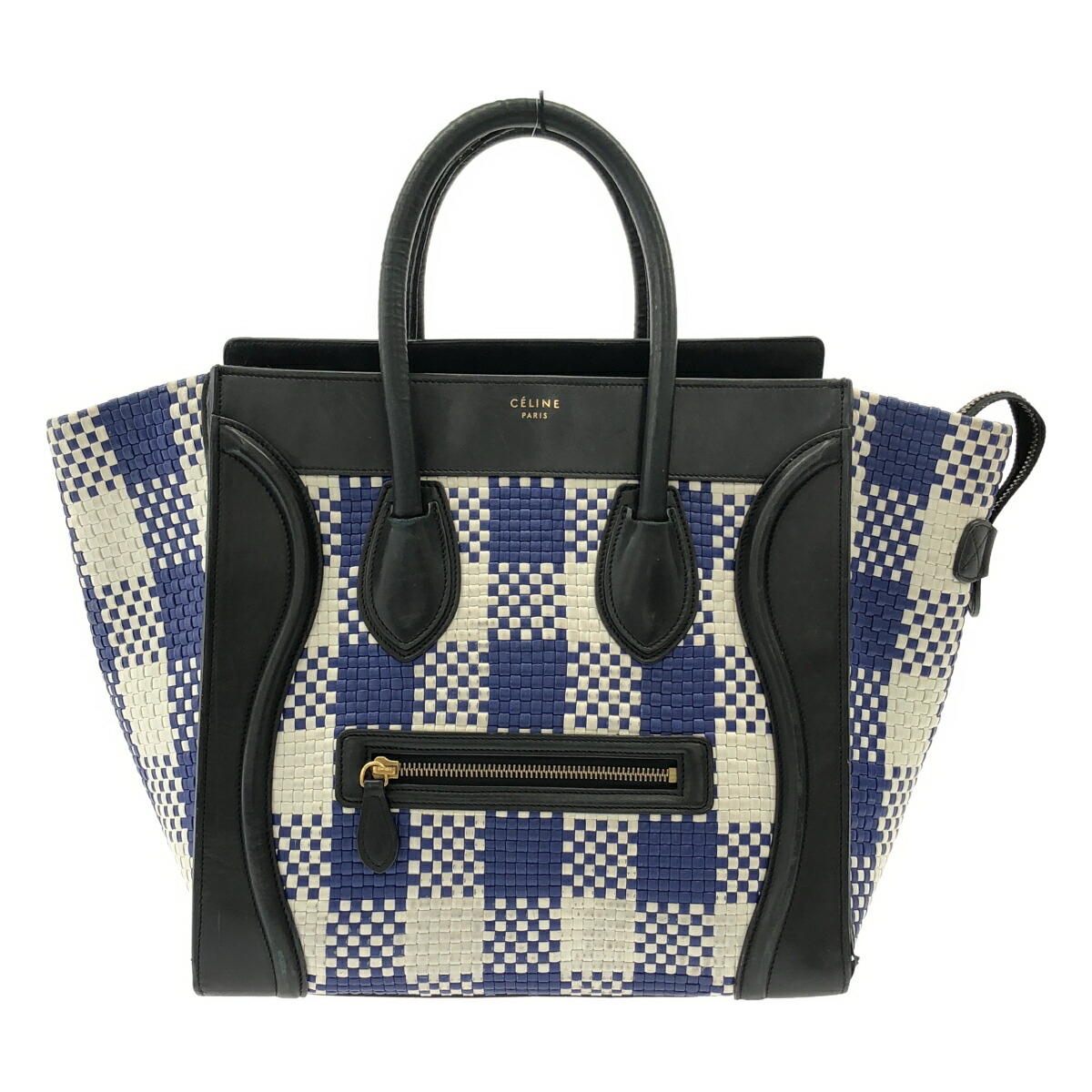 CELINE セリーヌ ミニショッパー 黒いこと/白いこと/青碧/余分の物 ハンドバック【中古】