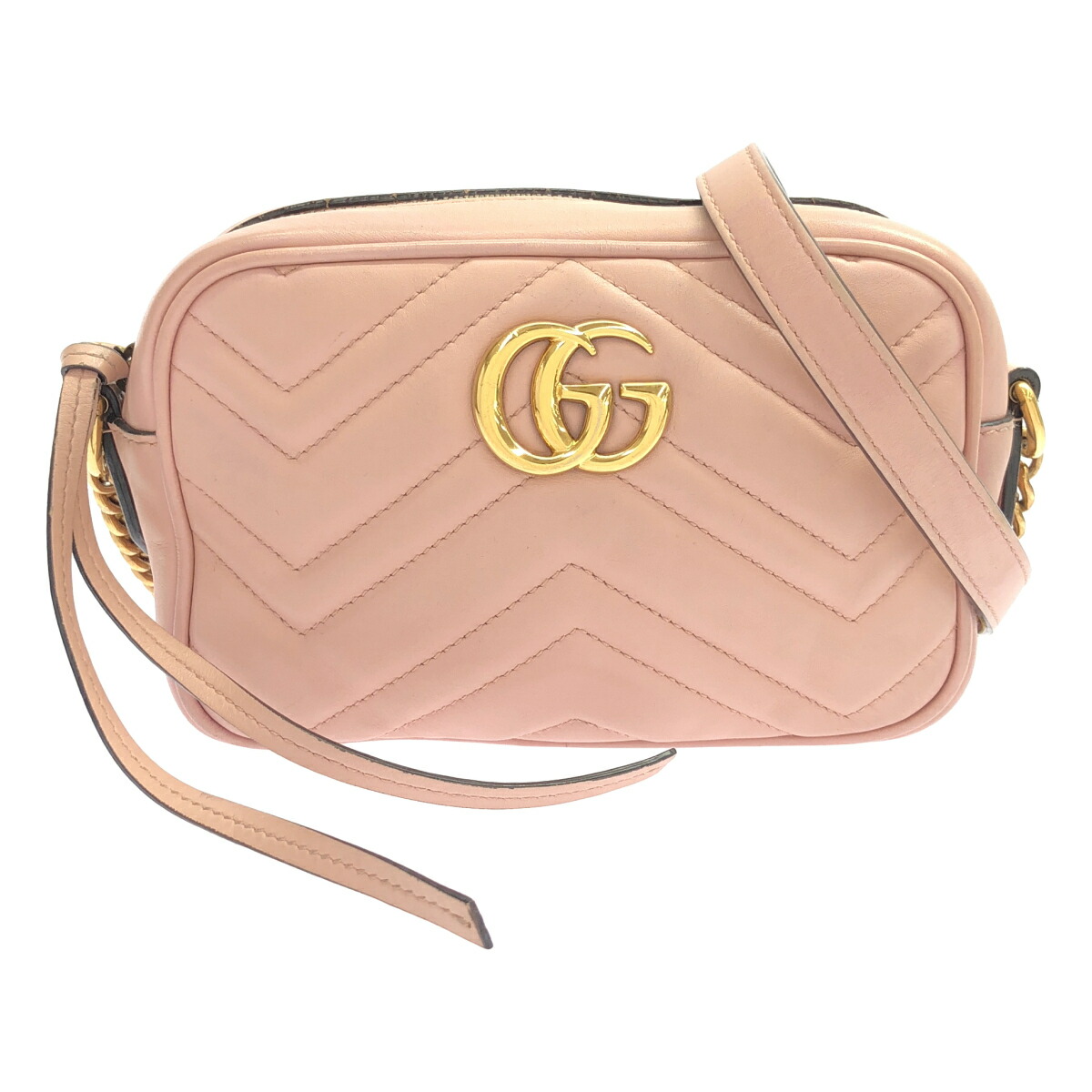 GUCCI グッチ GGマーモント さくら色 ショルダーバッグ【中古】