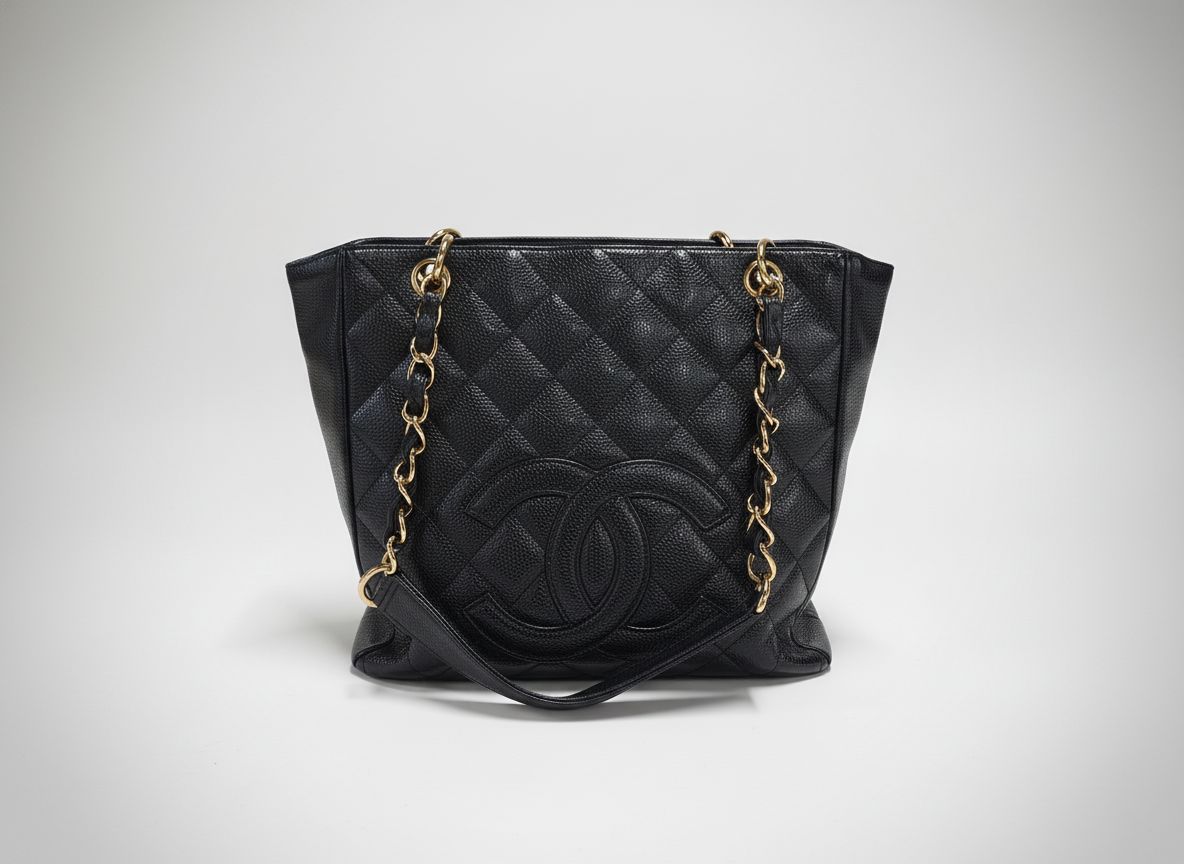 【最大限度15％OFF引き換え証】CHANEL シャネル チェーントートバッグ 黒いこと トートバッグ【中古】