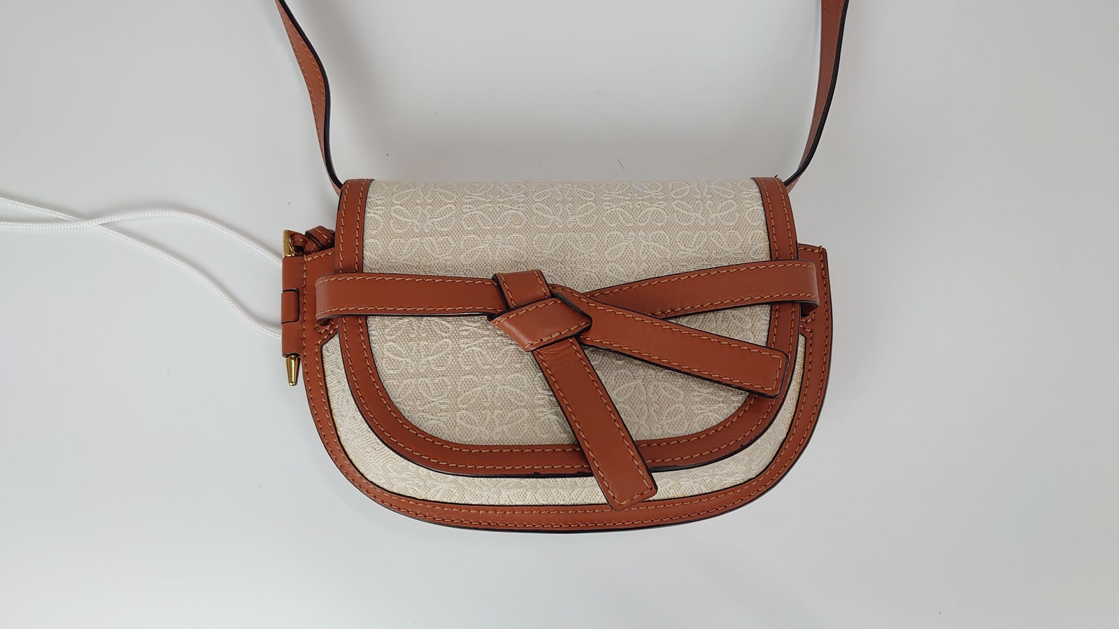 LOEWE ロエベ ゲートデュアルバッグミニ 赤銅色/ベージュ ショルダーバッグ【中古】