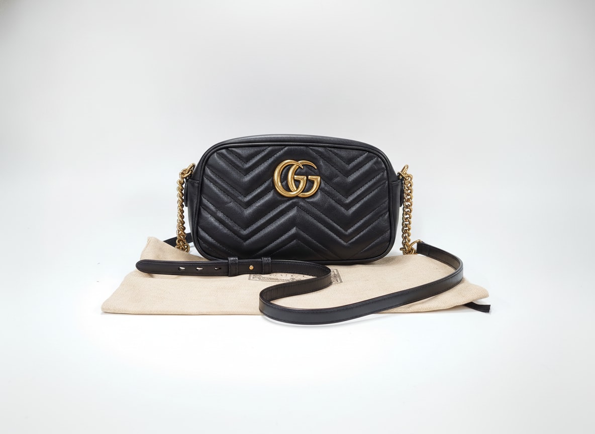 【3日間返品可】 GUCCI グッチ GGマーモント ショルダーバッグ カーフスキン(牛) レディース｜カエセル 59,950円