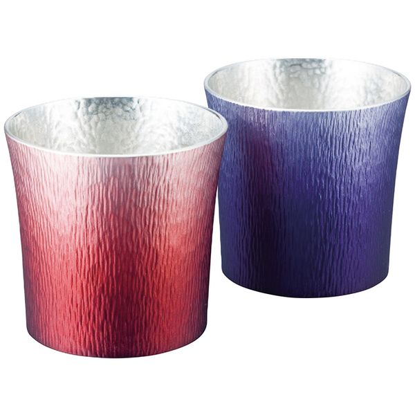 大阪錫器 錫製タンブラー310ml2客セット 24-2-1N2P（赤（HOKAGE）・紫（SHINRA）） ギフト 贈り物 送料無料[24]