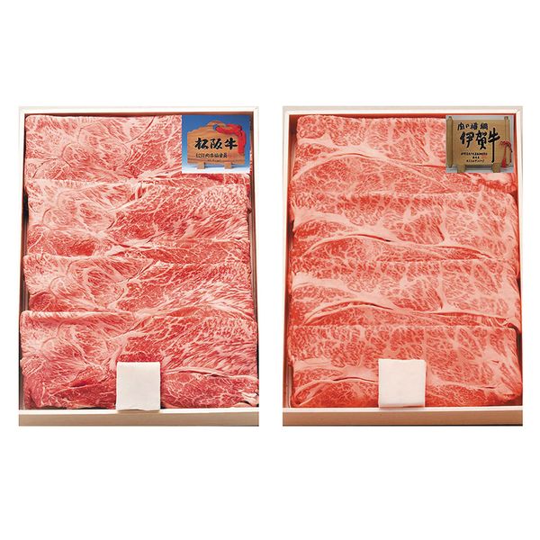 株式会社サンショク 松阪牛＆伊賀牛すき焼き食べ比べセット KTS40-MA/KRS40-IG ギフト 贈り物 送料無料 【産直】[24]