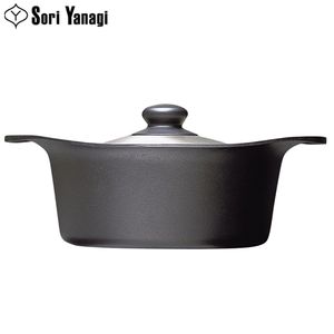 柳宗理　南部鉄器　両手鍋　深型　ステンレス蓋付き　22cm【代引不可】 [01]｜家具・インテリア雑貨　カグール