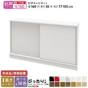 【引戸シリーズ】セミオーダーカウンター下収納ぴったりくん キャビネット 幅160cm&times;奥行30cm[L][03]｜家具・インテリア雑貨　カグール