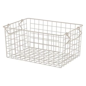 スタッキングワイヤーバスケット WH 37x26x18 ホワイト （入数：6点）[09]