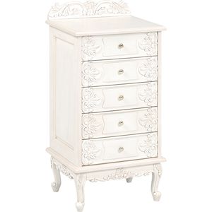 ヴィオレッタシリーズ チェスト RCH-1754AW（アンティークホワイト） (約)幅50×奥行40×高さ96cm リビング収納 リビング サイドボード 飾り棚 ねこ脚 エレガント [23]