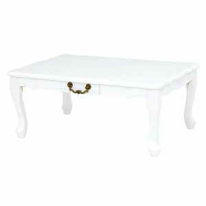 フェミニンシリーズ 折れ脚テーブル MT-6030WH (約)幅80×奥行55×高さ33.5cm 2人掛け 2人用 二人掛け センターテーブル ローテーブル 収納 引き出し [23]