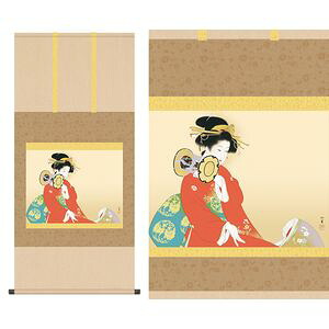 鼓の音／つづみのね　小型尺五　幅54.5×高さ約115cm　上村松園／うえむらしょうえん　名画複製画 掛け軸 掛軸 [20]
