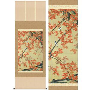 紅葉小禽図／こうようしょうきんず　尺五　幅54.5×高さ約153cm　伊藤若冲／いとうじゃくちゅう　名画複製画 掛け軸 掛軸 [20]