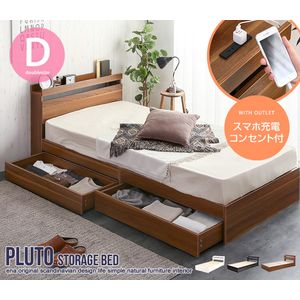 【ポイント４．５倍】【ダブル】Pluto 収納付きベッド　オリジナルポケットコイルマットレス付 99032_non_mp [26]