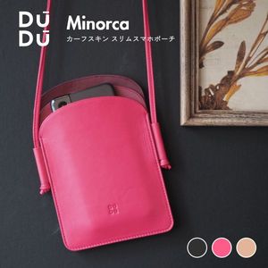 dudubags スリム スマホショルダー ブラック ピンク 牛革 かわいい スマホポーチ レザー スマホポシェット レディース 縦型 【正規品】 [32]