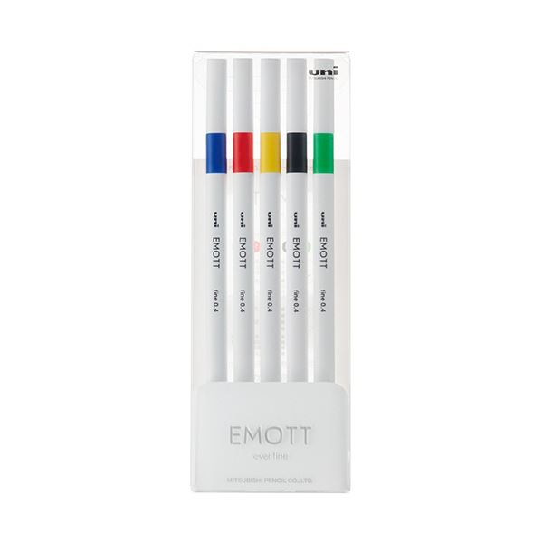 (まとめ）三菱鉛筆 水溶性サインペン EMOTT5色書き割り No.1 生生しい色合い PEMSY5C.NO1 1容器に並べる【×10書き割り】[21]