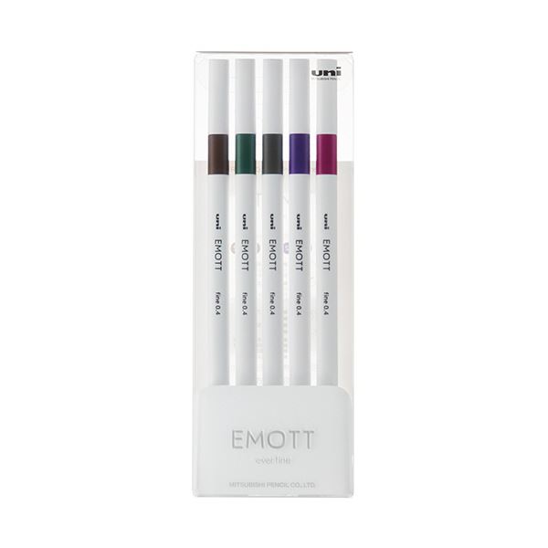 (まとめ）三菱鉛筆 水溶性サインペン EMOTT5色仕掛ける No.3 ビンテージカラー PEMSY5C.NO3 1風呂敷き包み【×10仕掛ける】[21]