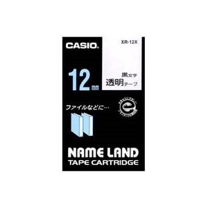 （まとめ）カシオ CASIO 透明テープ XR-12X 透明に黒文字 12mm【×5セット】 [21]