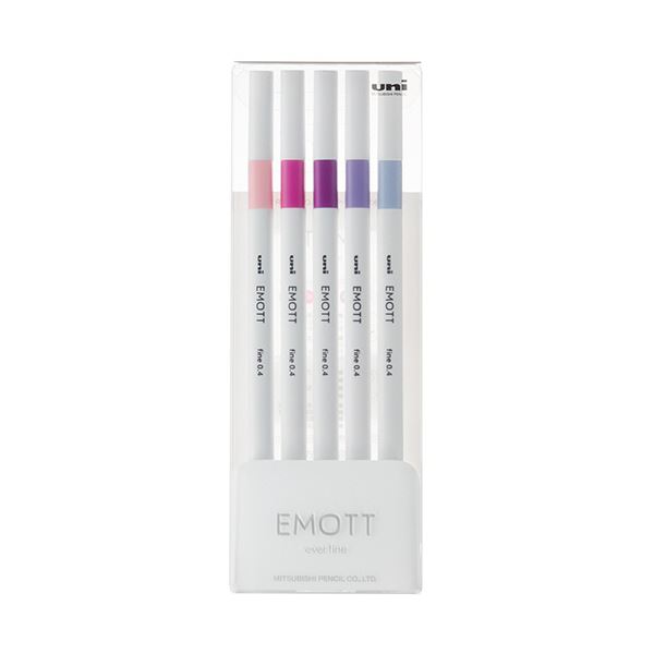 (まとめ）三菱鉛筆 水溶性サインペン EMOTT5色仕掛ける No.7 フローラルカラー PEMSY5C.NO7 1風呂敷き包み【×10仕掛ける】[21]