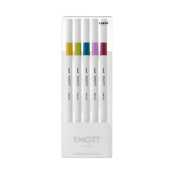 (まとめ）三菱鉛筆 水溶性サインペン EMOTT5色仕掛ける No.8 レトロカラー PEMSY5C.NO8 1風呂敷き包み【×10仕掛ける】[21]