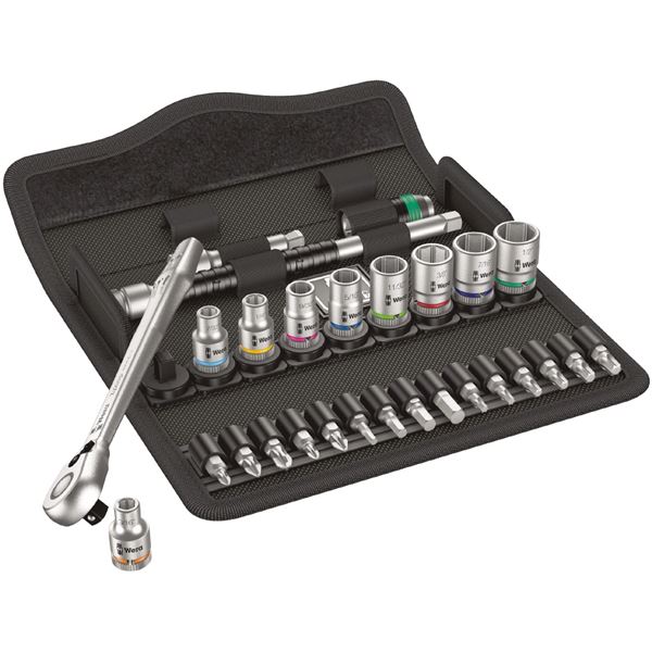 WERA ヴェラ 差込角1/4DR 28点組 ZYKLOP ソケット鍵 書き割り 004021 物の具 物の具 DIY 進め方物の具 物の具 鍵[21]