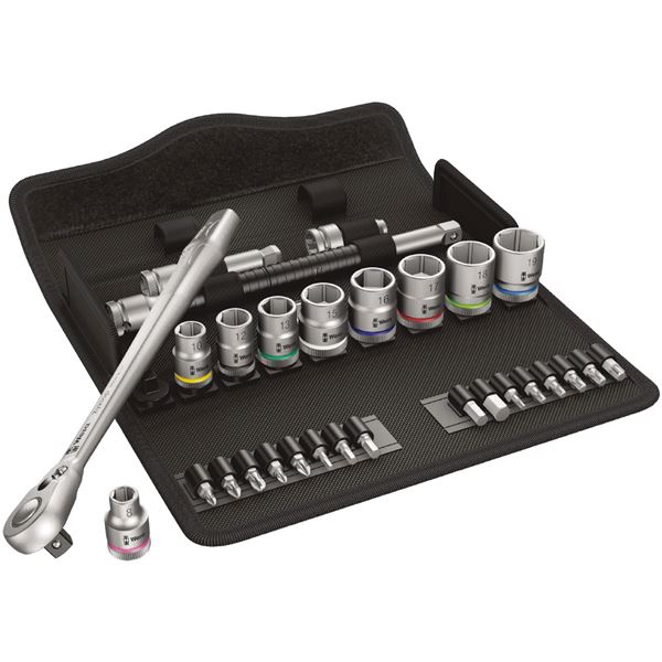WERA ヴェラ 差込角3/8DR 29点組 メタルラチェットソケットレンチ 書き割り 004048 物の具 物の具 DIY 進め方物の具 物の具 鍵[21]