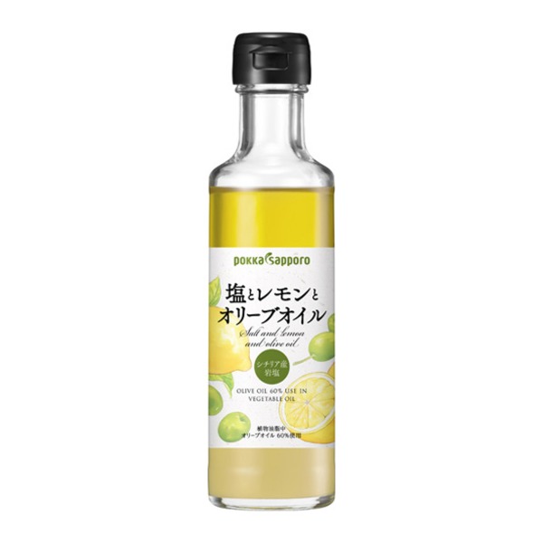 【まとめ買い】ポッカサッポロ 塩とレモンとオリーブオイル （180ml） 瓶 12本（1ケース）【代引不可】[21]